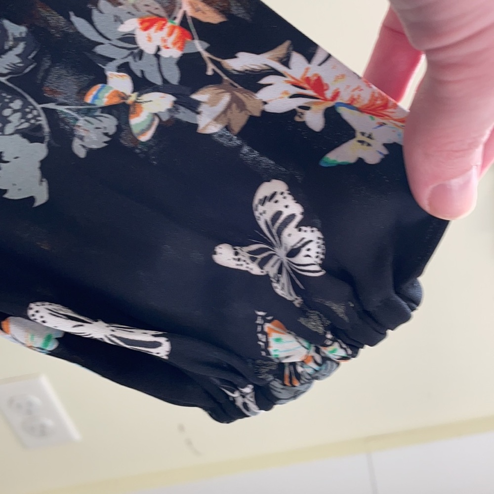 Philosophy Black Long Sleeve Butterfly Blouse EUC SZ M - Picture 4 of 9